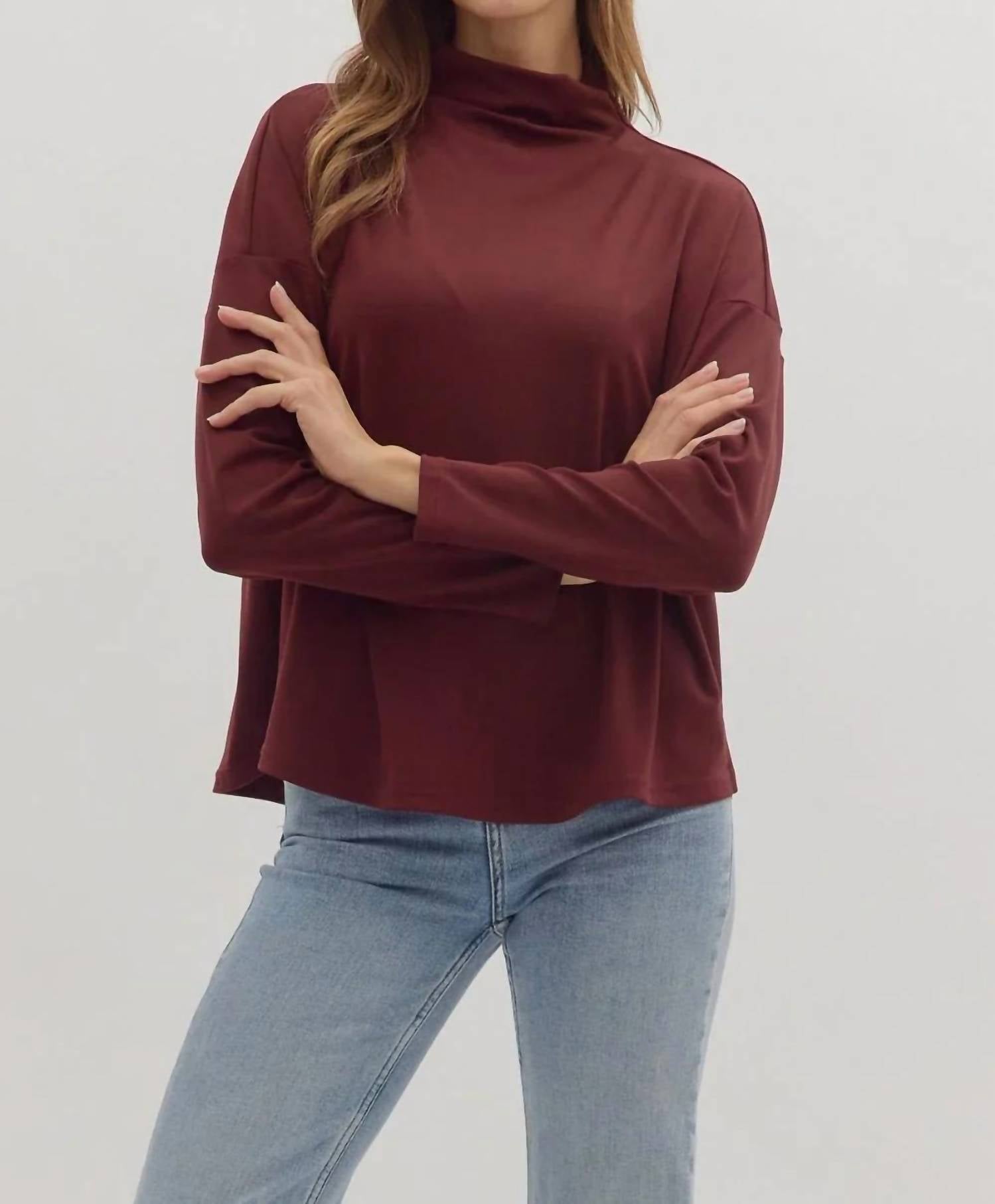 Entro - Mockneck Long Sleeve Top