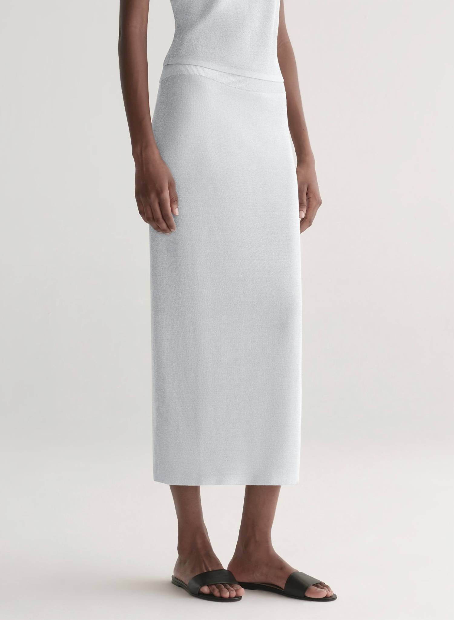 A.L.C. - Clover Metallic Knit Midi Skirt