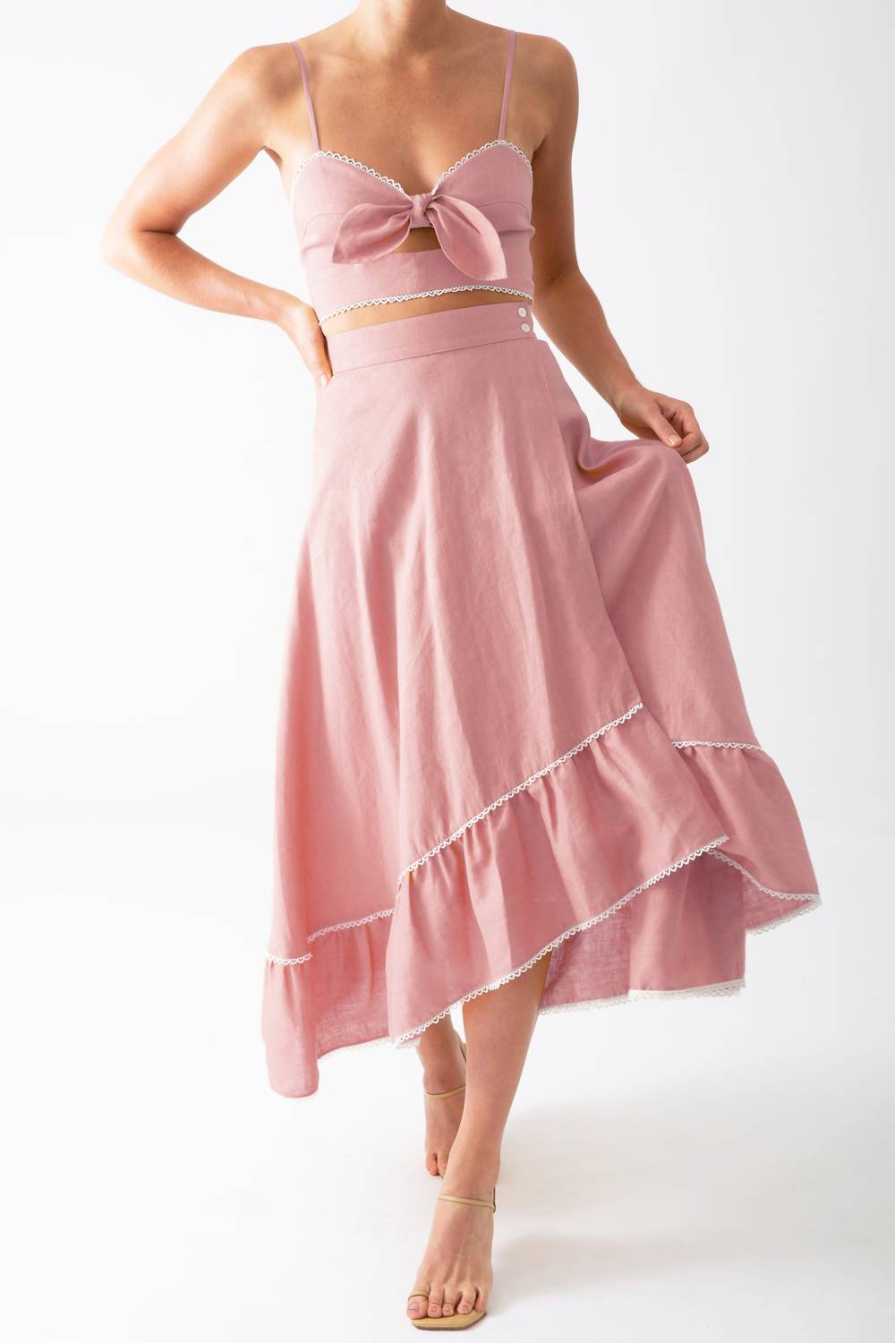 Miguelina - Marika Linen Midi Skirt