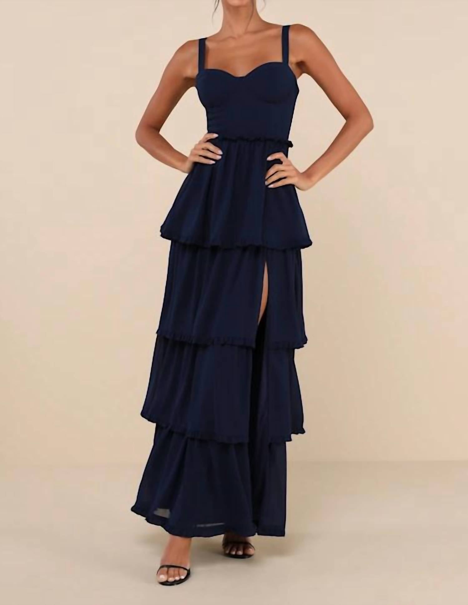 Lulus - Women's Sophisticated Occasion Bustier Lace Up Maxi Dress