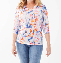 Fdj - Tawny Three Quarter V-neck Top