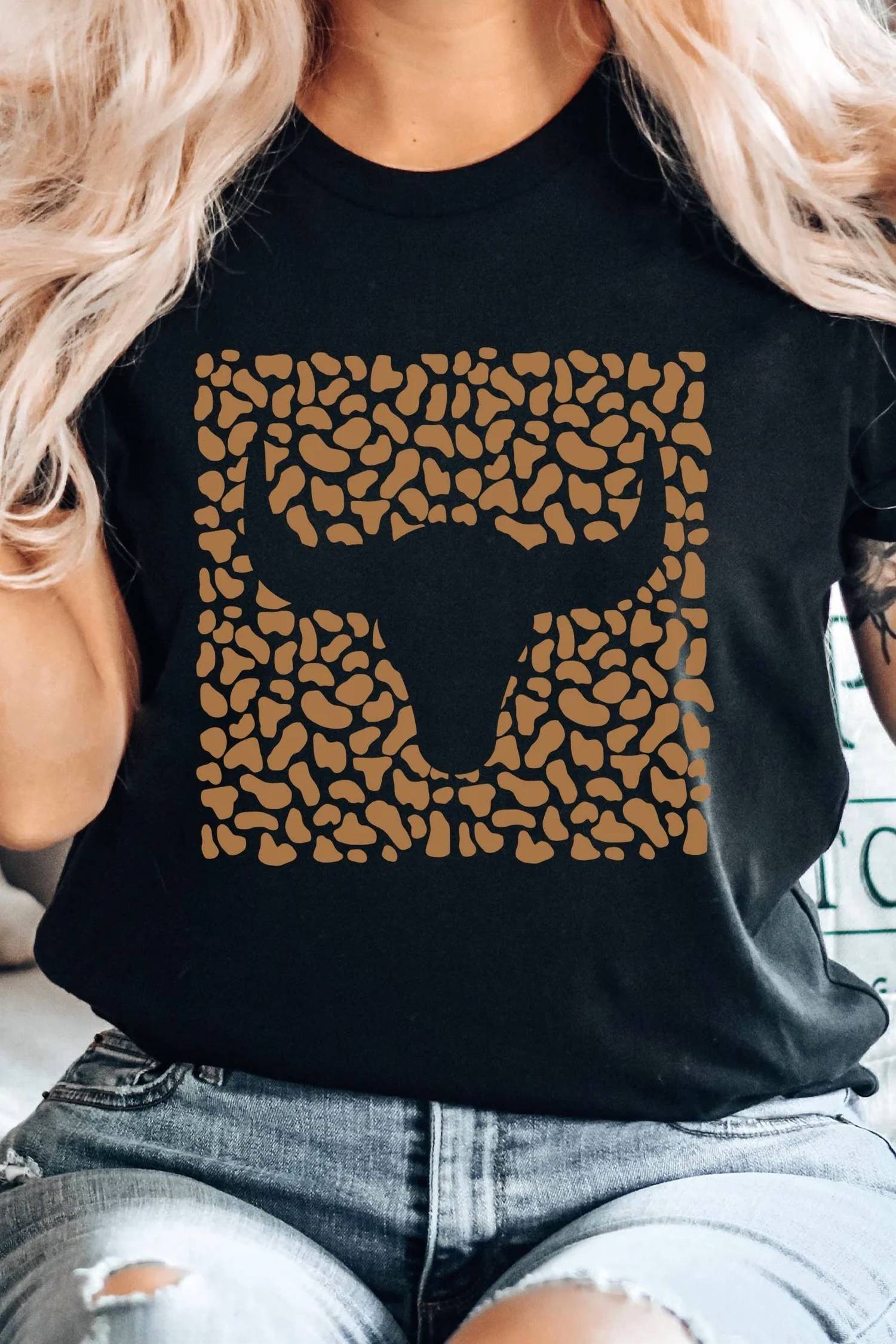 Kissed Apparel - Leopard Longhorn Texas Graphic Top