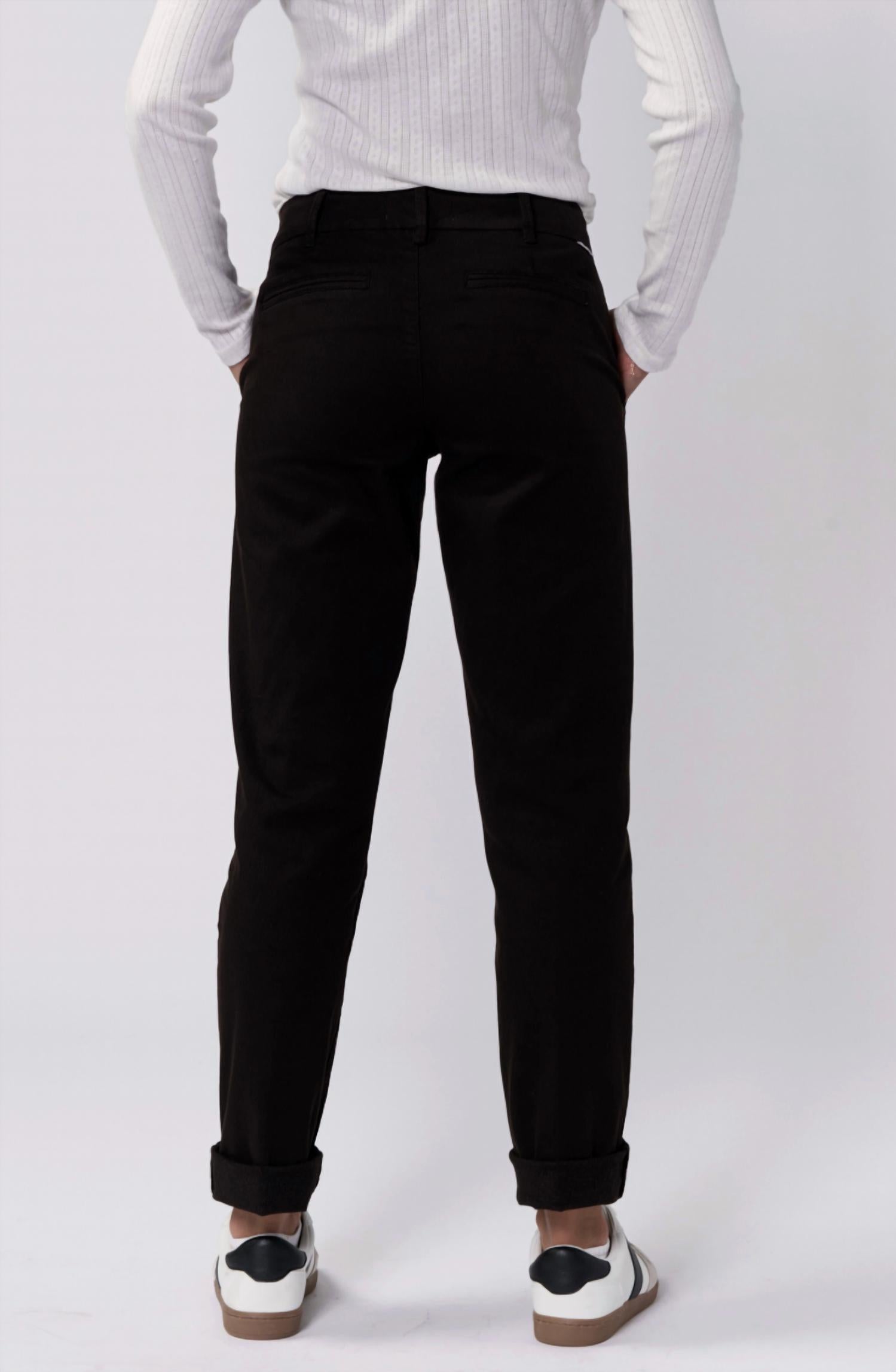 DEAR JOHN DENIM Hampton Trouser Cut Pant in black - women's pants - detail view