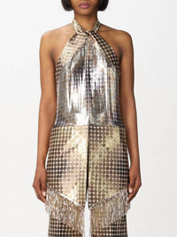 Paco Rabanne - Printed Mesh Halter Top