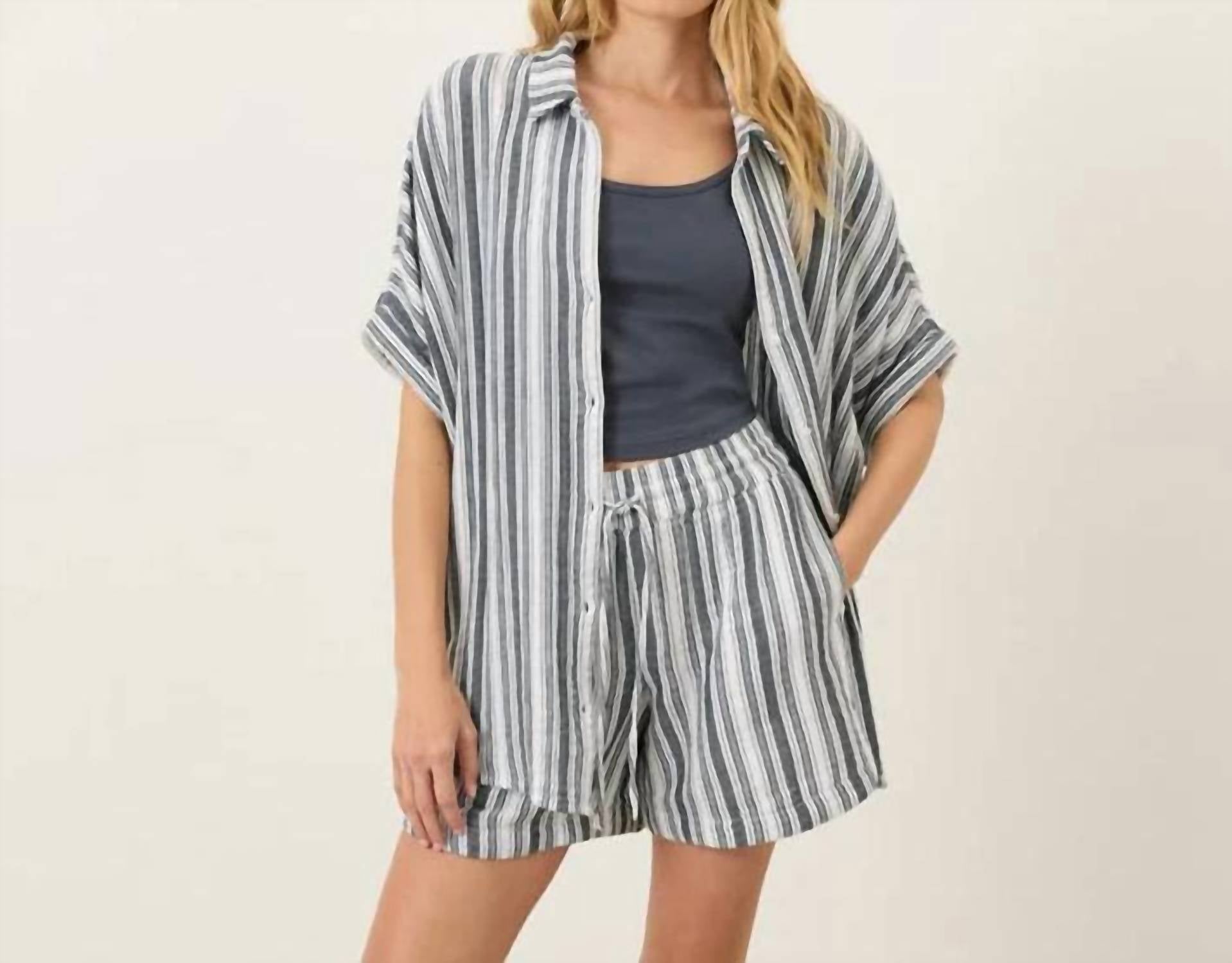 Pact - Cotton Gauze Curved Hem Shorts