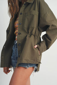 Buttermelon - Fall Adjustable Waist Cotton Jacket
