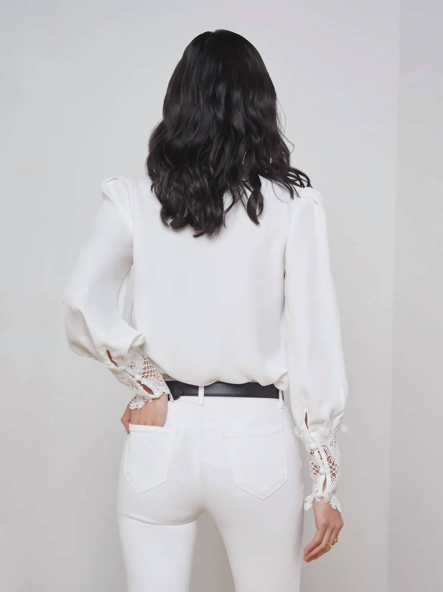 L'Agence - Women's Ava Lace Cuff Blouse