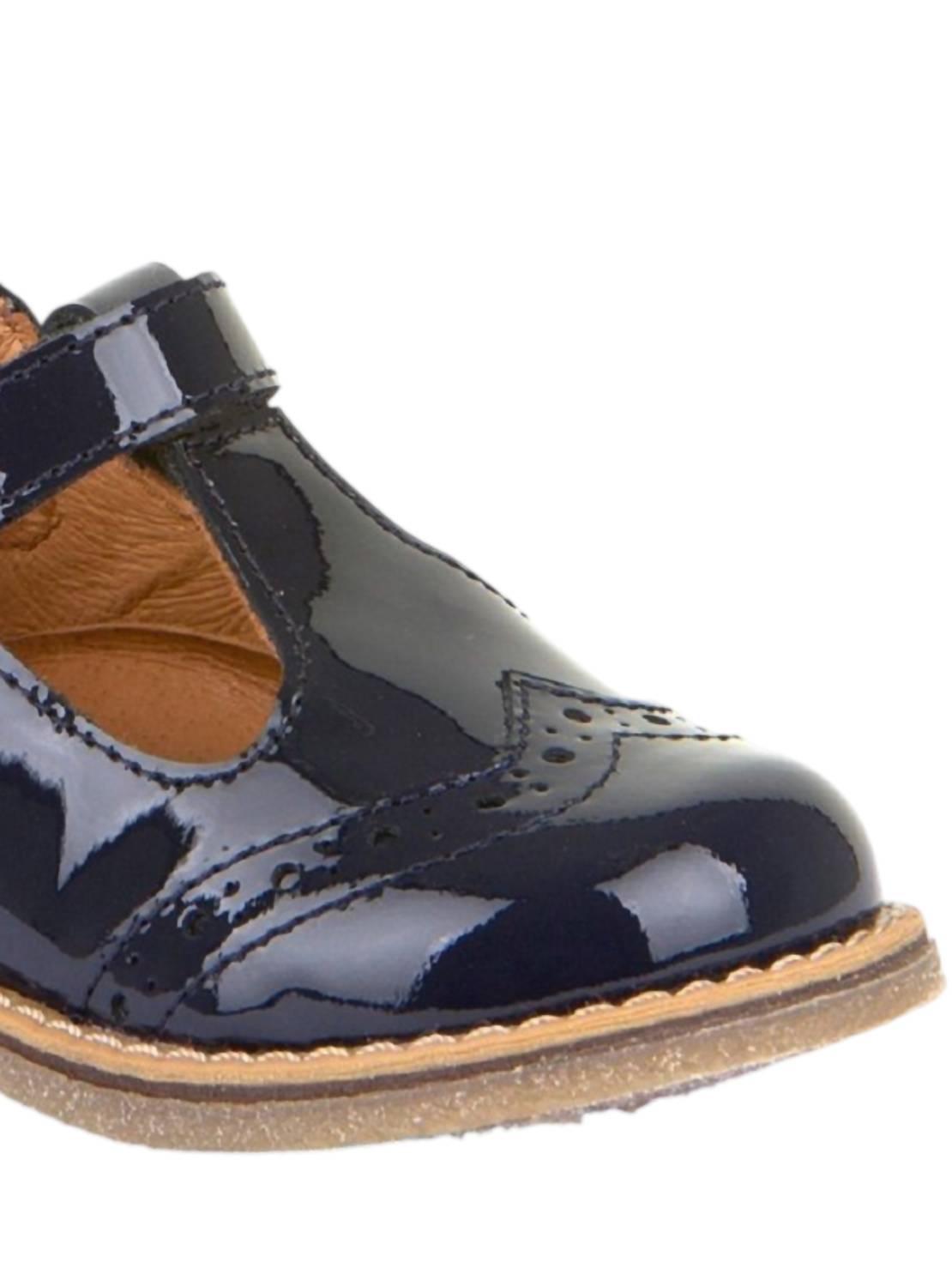Froddo Girls G2140049 T-bar Shoes in blue patent - kids' sneaker - detail view