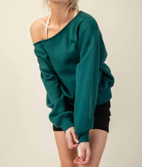 RAE MODE Right Where You Are Top in hunter green - women's sweater - detail view