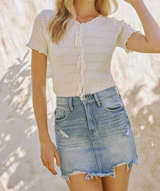 Kancan - Frayed Bottom Mini Skirt