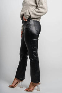 Daze - SHY GIRL COATED CROP FLARE JEANS