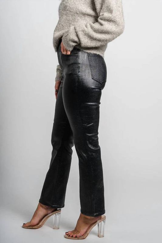 Daze - SHY GIRL COATED CROP FLARE JEANS