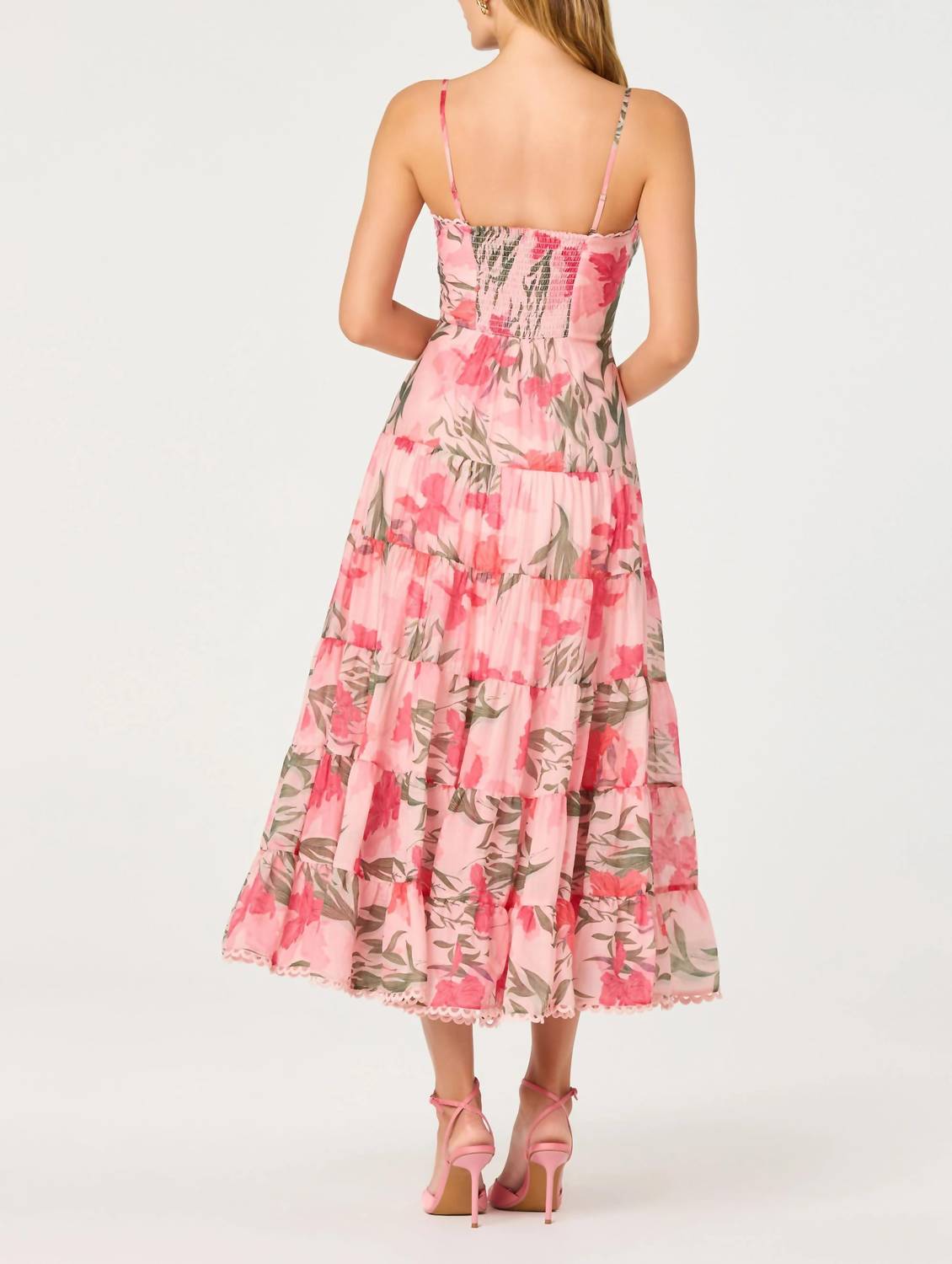 Astr - Lianna Scalloped Trim Tiered Dress