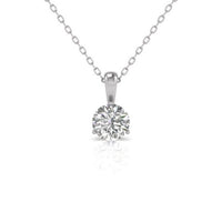 Diana M Jewels - Women's Round Diamond Solitaire On A Bail Pendant (12.00 Ct)