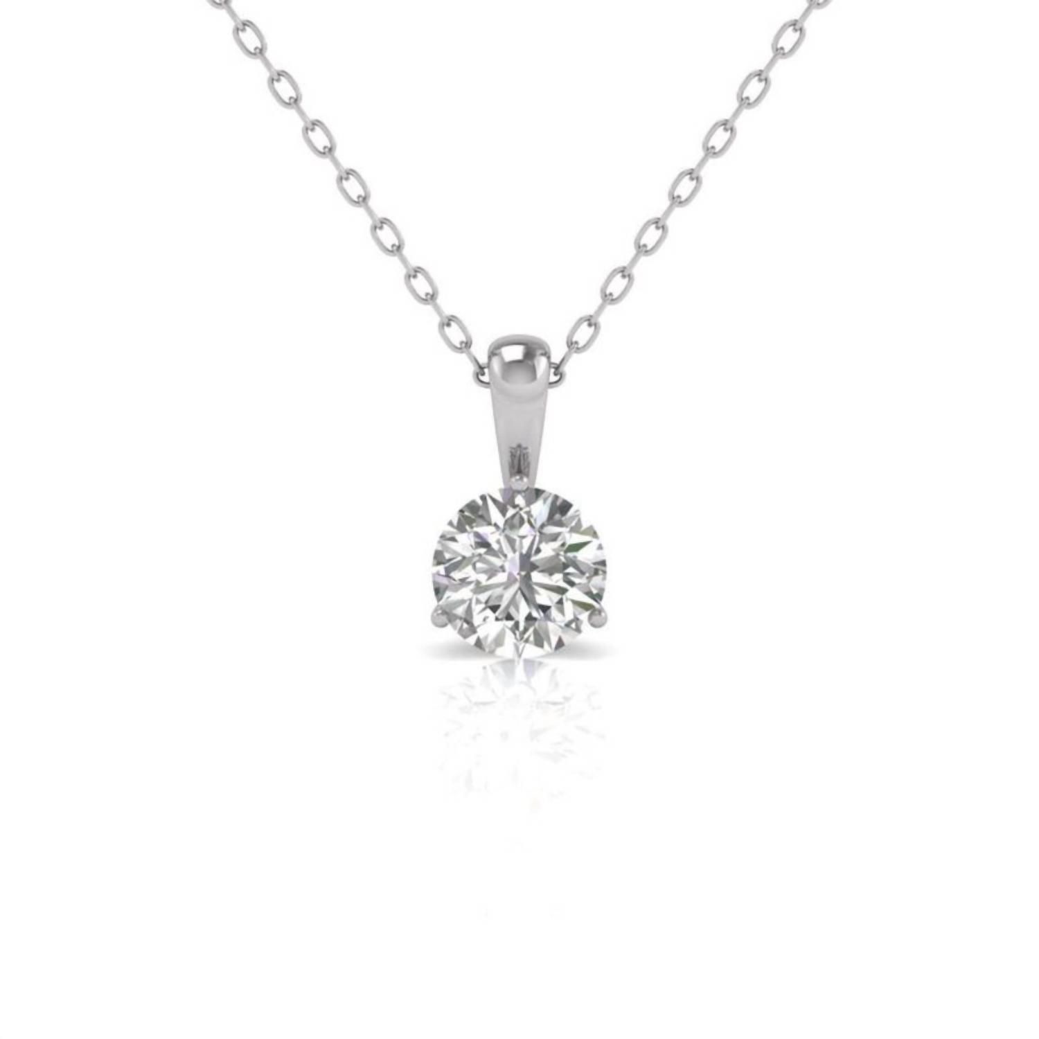 Diana M Jewels - Women's Round Diamond Solitaire On A Bail Pendant (12.00 Ct)