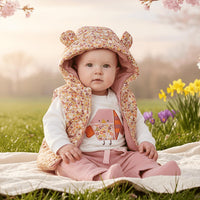 Mayoral - Baby Girls 3-piece Floral Puffer Vest And Tracksuit Set