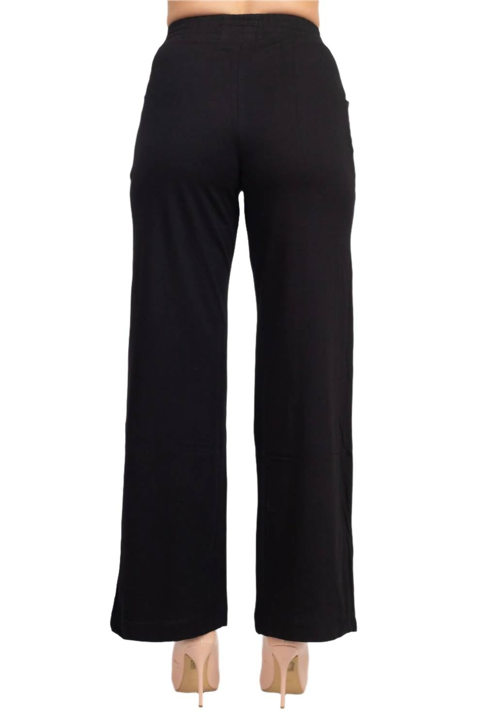 For The Republic - Women's Elastic Solid Pull On Jersey Pant
