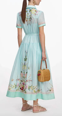 Self-Portrait - Floral Organza Midi Dress