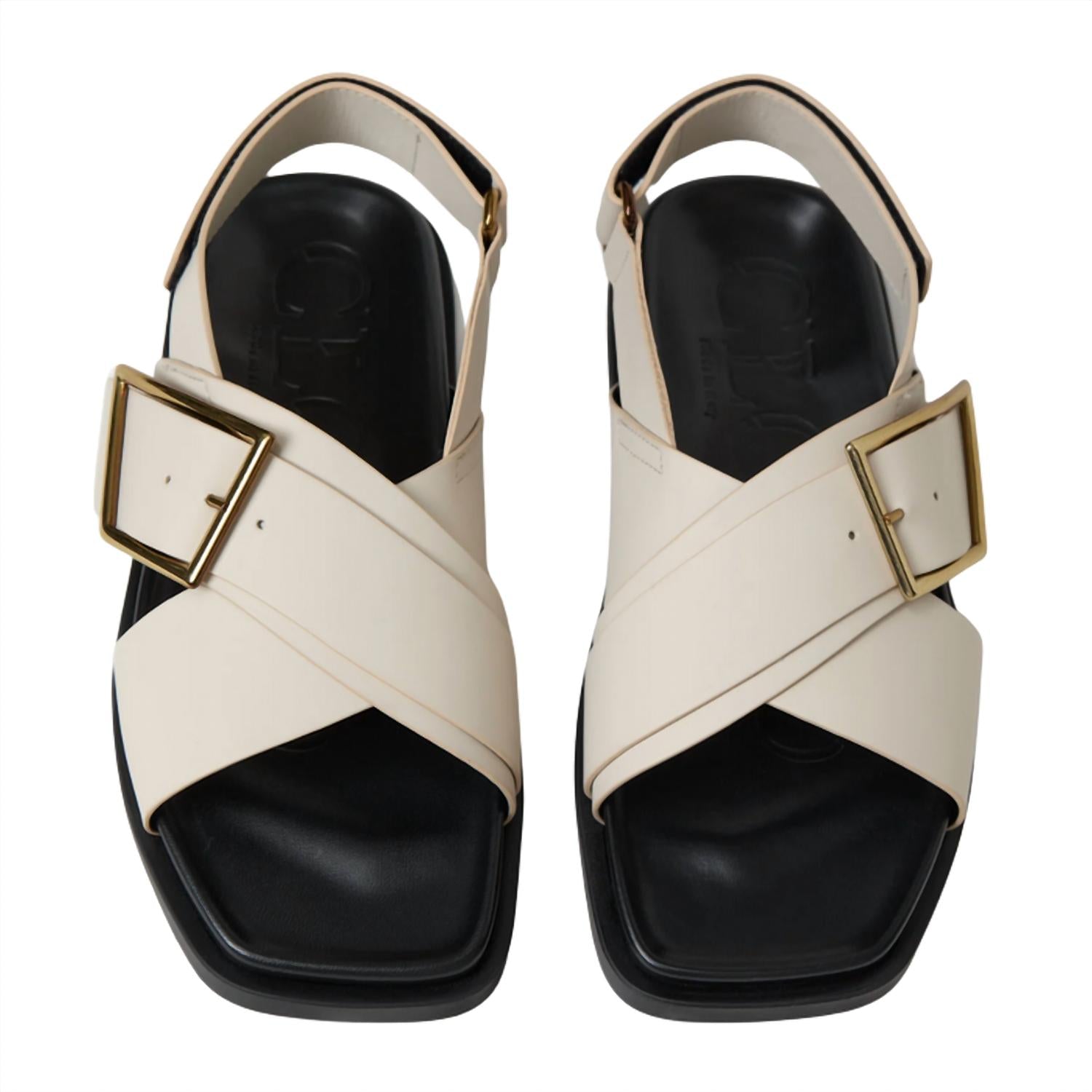 CLOSED Women's Leather Sandals in light grey - women's sandal - alternate view