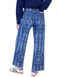 Hayley Menzies - Laser Printed Cropped Wide Leg Jeans