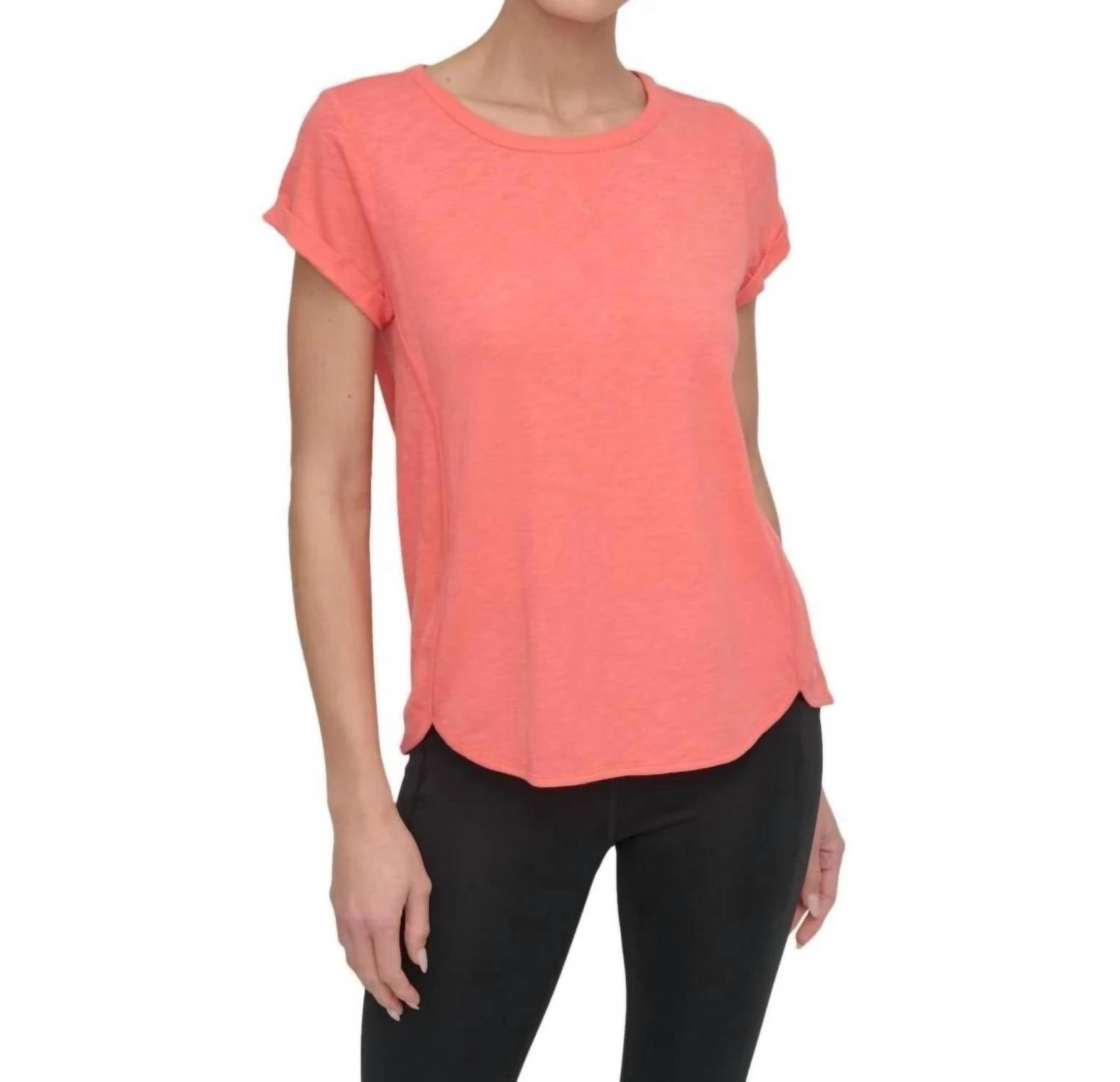 Dkny - V-inset Roll-sleeve T-shirt