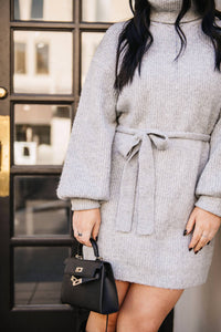 Crescent - Turtleneck Tie Waist Dress