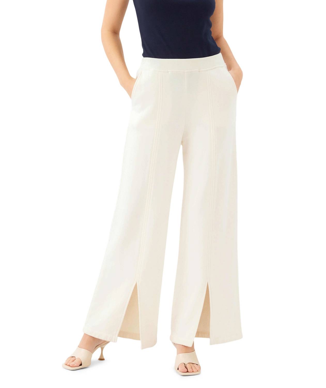 Fifteen Twenty - Front-slit Wide-leg Sweatpants