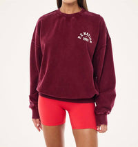 P.E. NATION Swerve 2.0 Sweat Oversized Fit in washed cabernet - women's top - alternate view