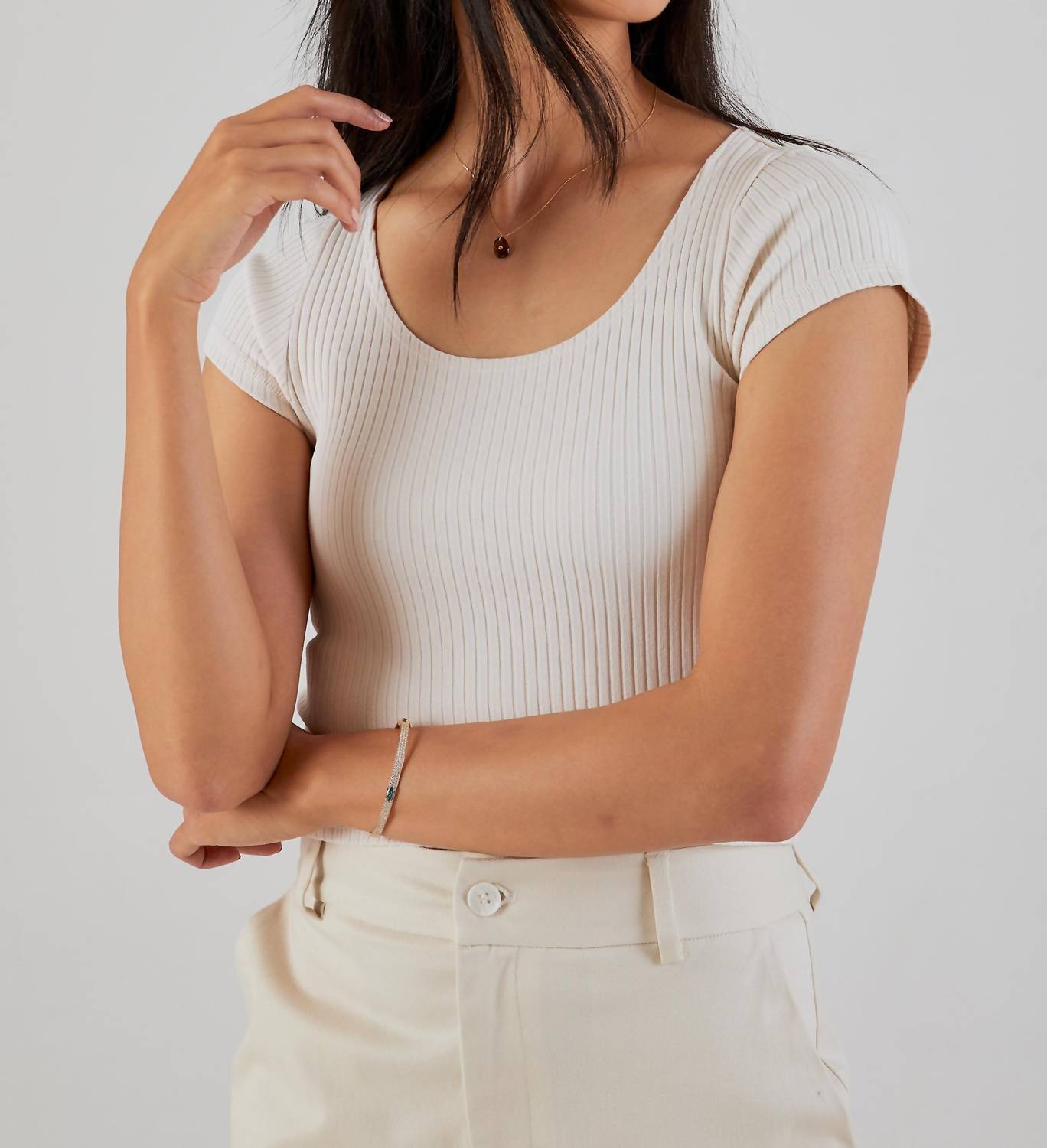 Nsf - Chasse Rib Short Sleeve Ballet Tee