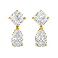 Diana M Jewels - Women's Cushion & Pear Lab-grown Diamond Stud Earrings (15.00 Tcw) - Grand