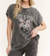 J.Her - Graphic Muscle Sleeve Rocknroll Top