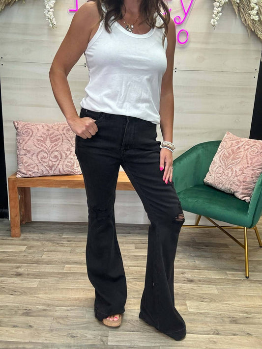 Judy Blue - Tummy Control Destroy Flare Jeans