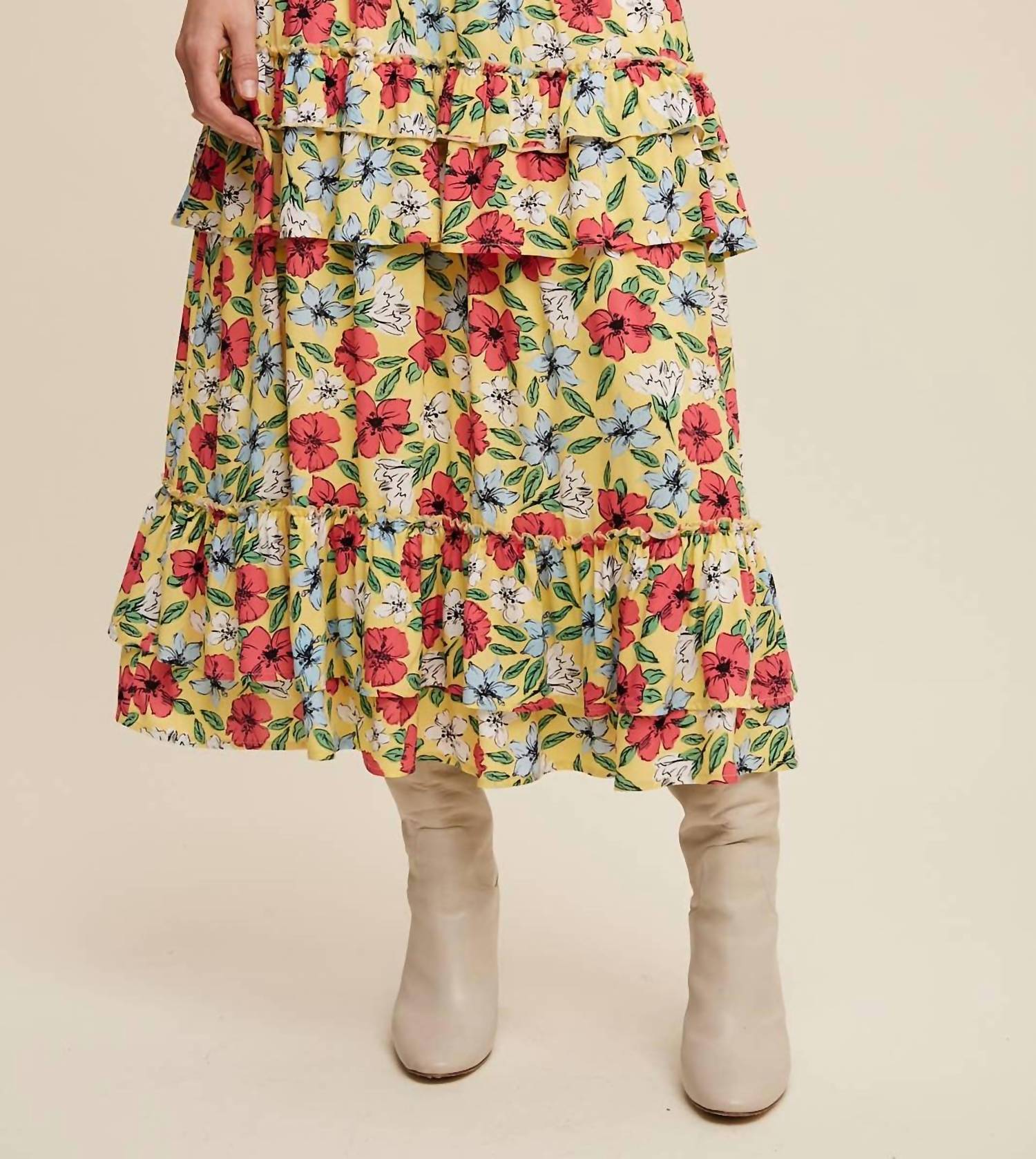 Listicle - Floral Convertible Dress Maxi Skirt