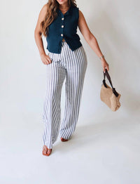 The Workshop Studio - Lux Striped Linen Pants