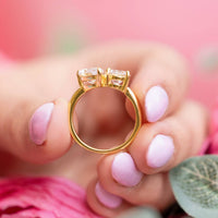 Starlette Women's Double Feature Stones Aurora Ring in gold - women's jewelry - view 4