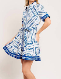 Flying Tomato - Printed Woven Mini Dress