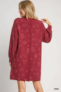 Umgee - Country Graphic Sweatshirt Dress
