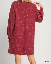 Umgee - Country Graphic Sweatshirt Dress