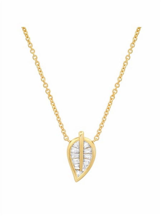 Tai - Women's Baguette Leaf Necklace