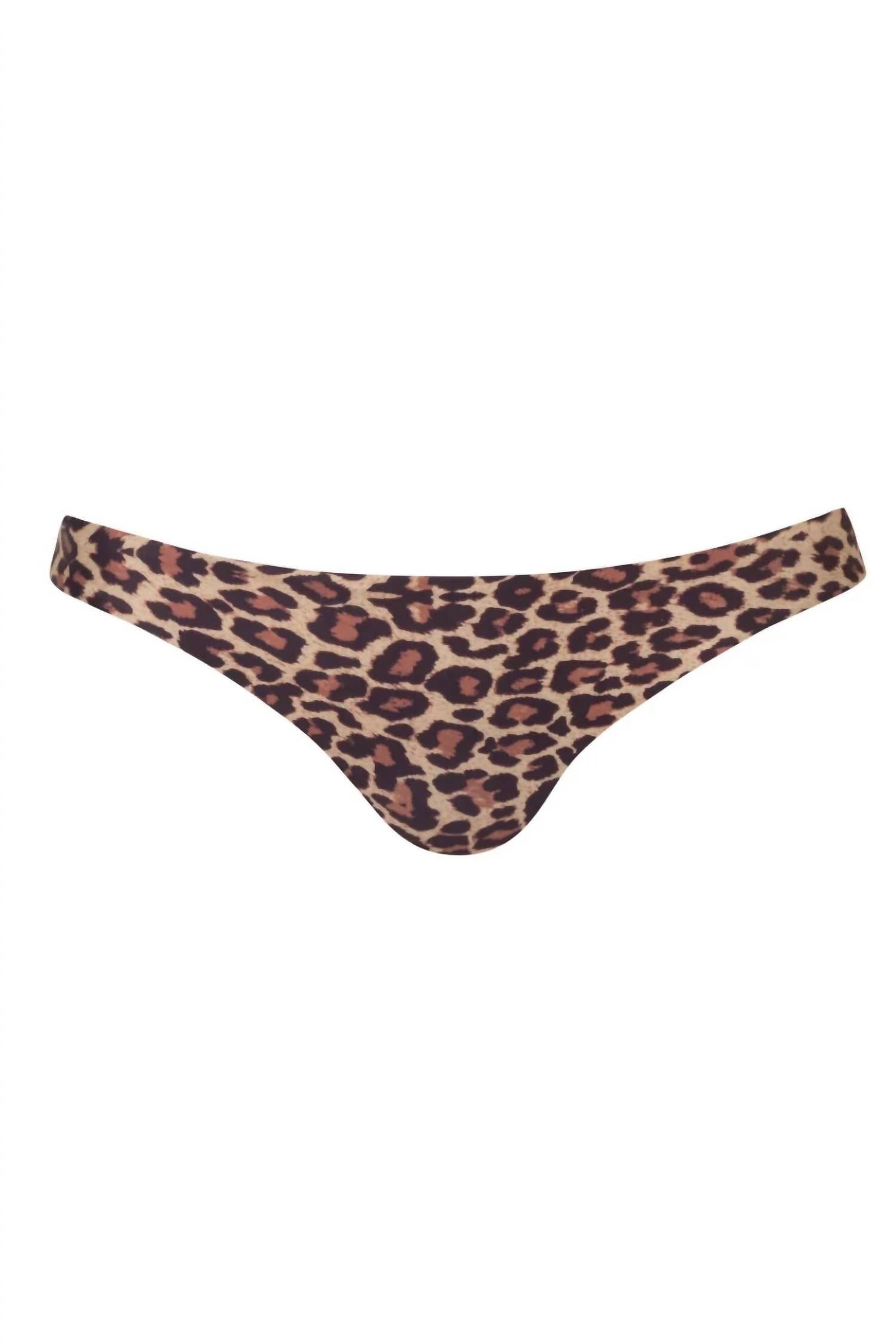 JUAN DE DIOS Guava Bikini Bottom in jaguar chocolate - women's swimwear - detail view