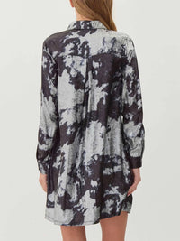 Jodifl - Metallic Tie-Dye Shirt Dress