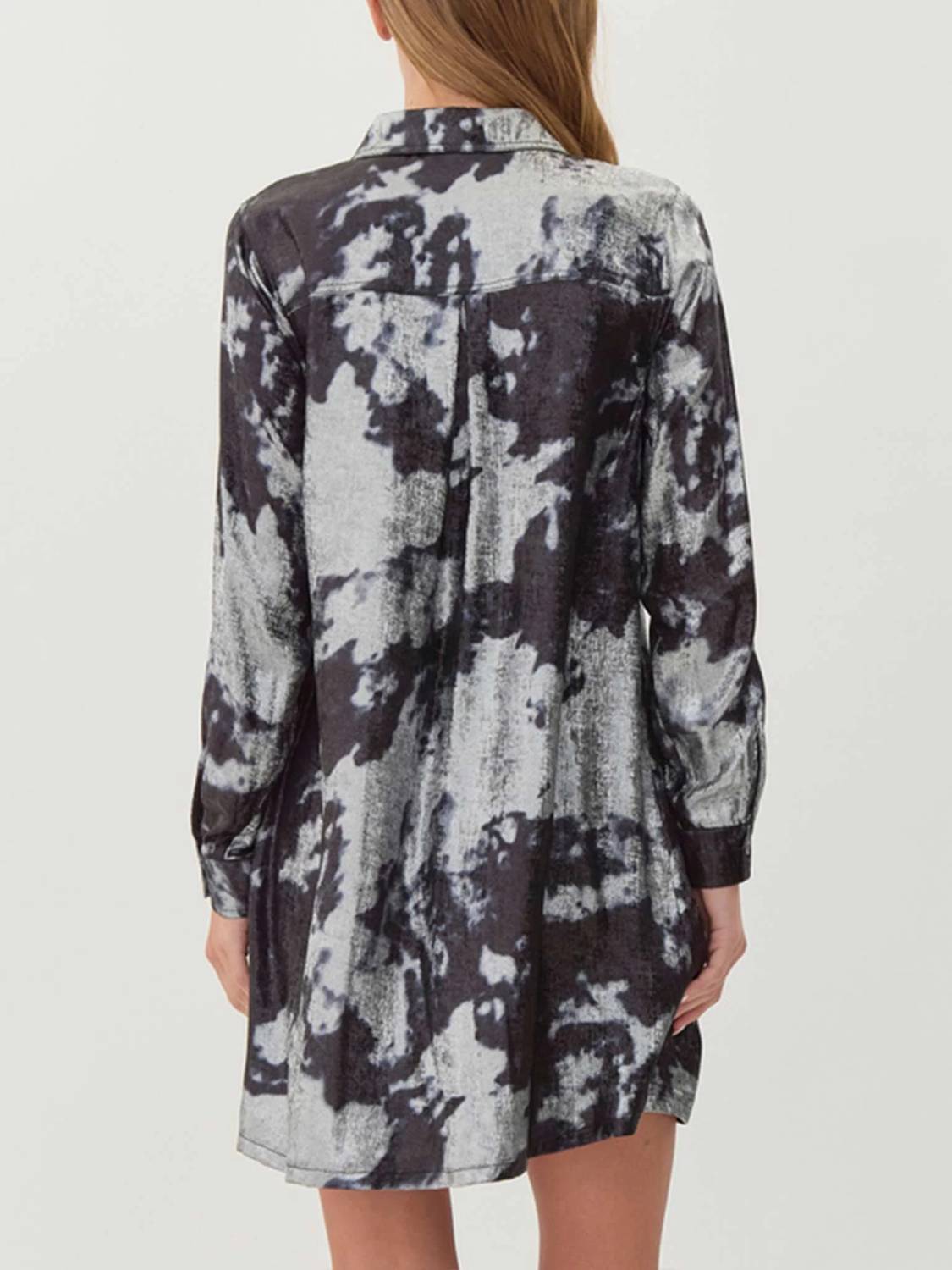 Jodifl - Metallic Tie-Dye Shirt Dress