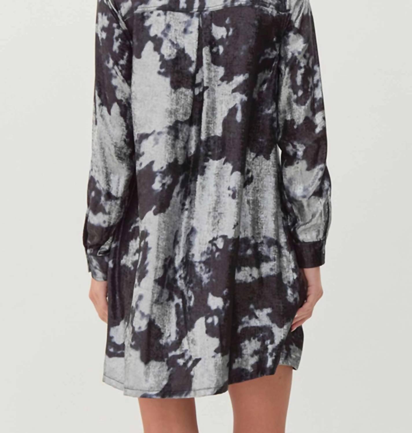 Jodifl - Metallic Tie-Dye Shirt Dress