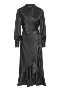 Karmamia Women's Bea Dress in black floral jacquered - women's dress