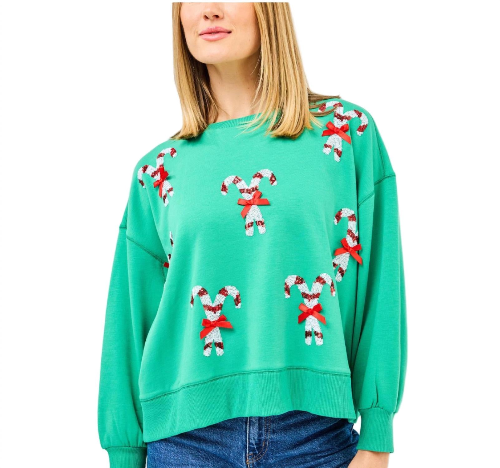 Mary Square - Millie Candy Cane Sweatshirt