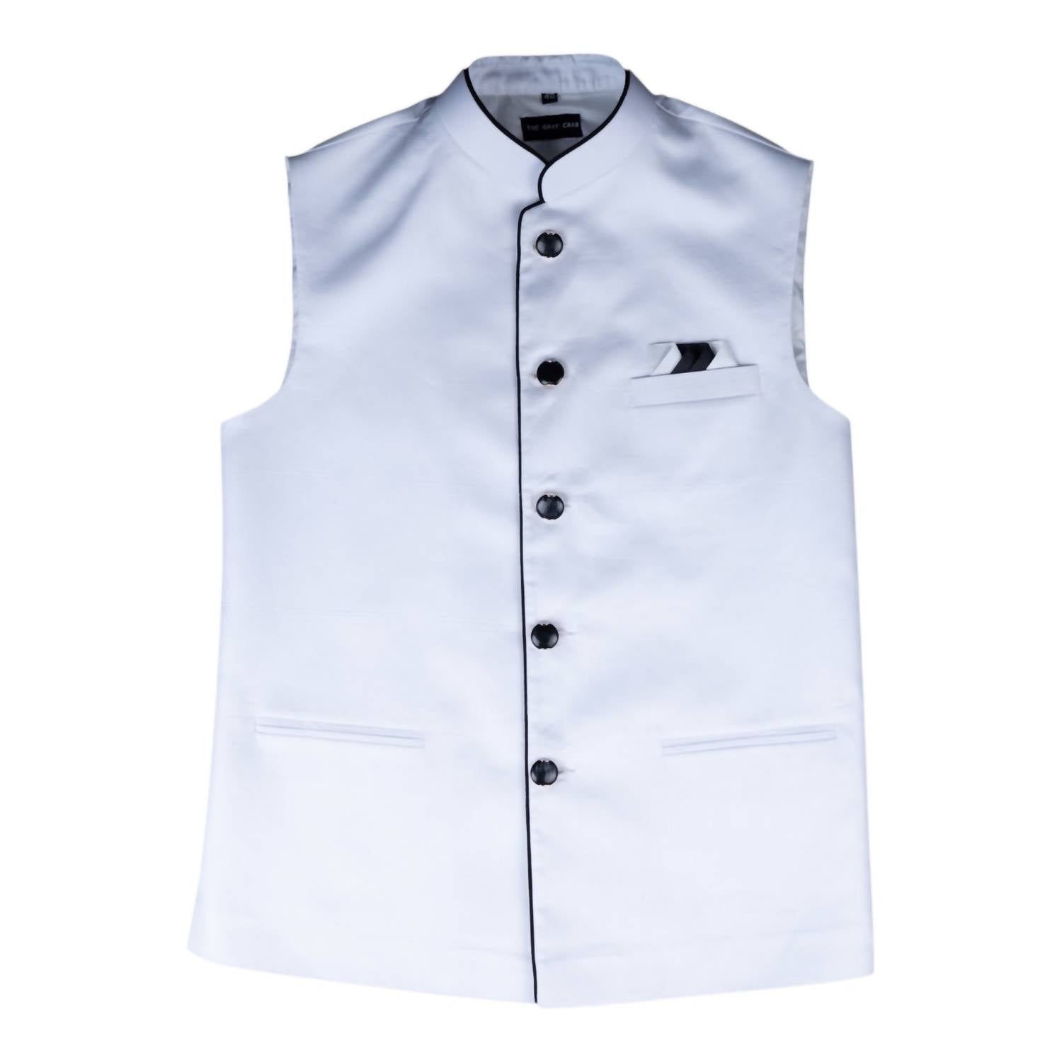 The Gray Crab - Men's Mandarin Collar Silk Vest