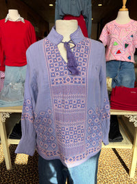 Ivy Jane - Women's Gauze Cross Stitch Top