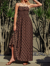 Urban Daizy - Polka Dot Smocked Maxi Dress
