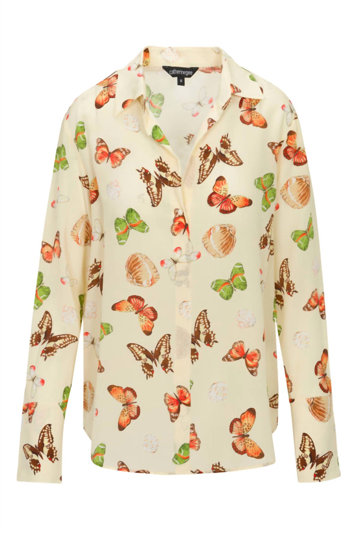 catherine gee Daria French Cuff Silk Blouse in butterfly - women's blouse - view 4