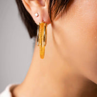 Gold & Honey - Women's Multi Lucite Hoop Earrings